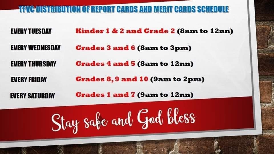 Distribution of Report and Merit Cards