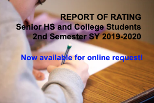 Report of Rating – 2nd Sem. 2019-2020