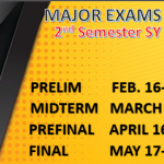 Major Exams Schedule (2nd Sem)