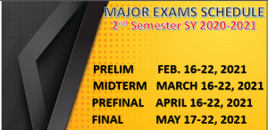 Major Exams Schedule (2nd Sem)