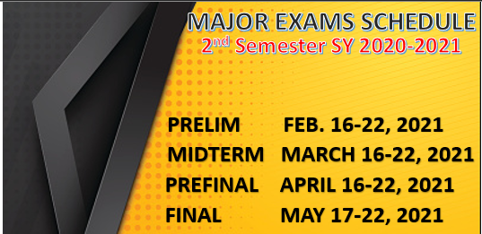Major Exams Schedule (2nd Sem)