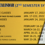 Collegiate Calendar (2nd Sem. SY ’21-’22