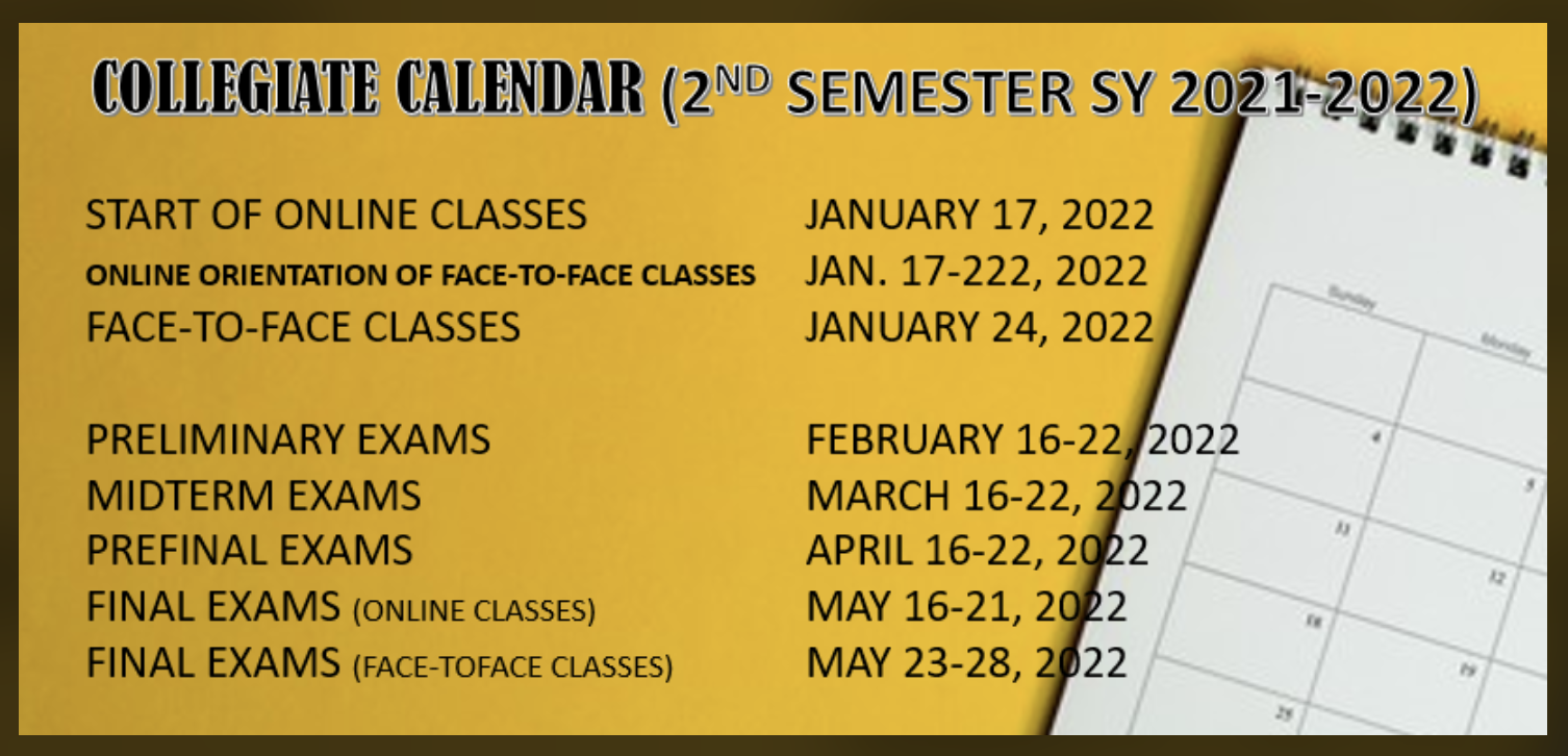 Collegiate Calendar (2nd Sem. SY ’21-’22